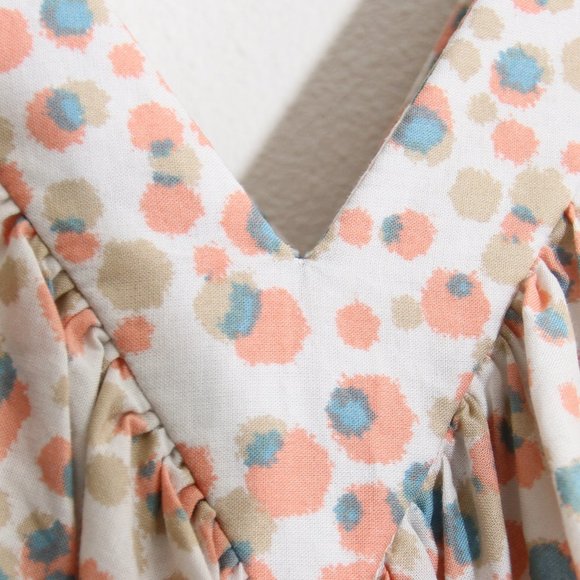 Azeeza Midi Tent Tank Dress V-Neck Polka Dot Spotted Pink Blue White One Size - Picture 8 of 11